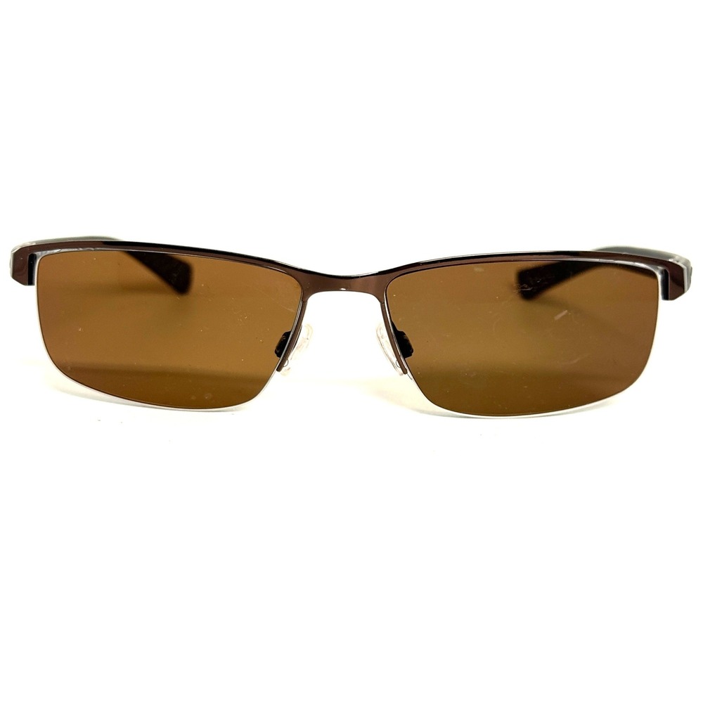Nike 8098 215 Brown Rectangular Semi Rimless Sunglasses 56-16-140 Mens Womens‎